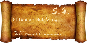 Silberer Hetény névjegykártya